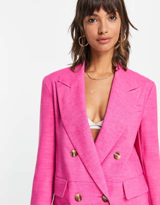 pink double breasted blazer