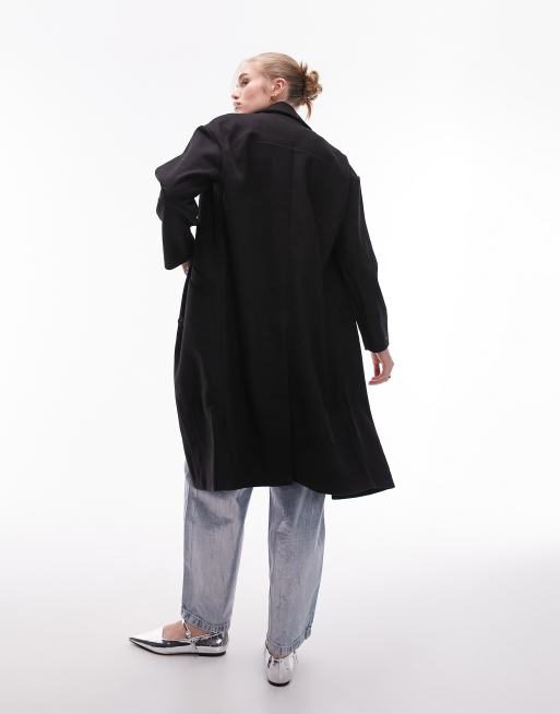 Topshop long deals black coat