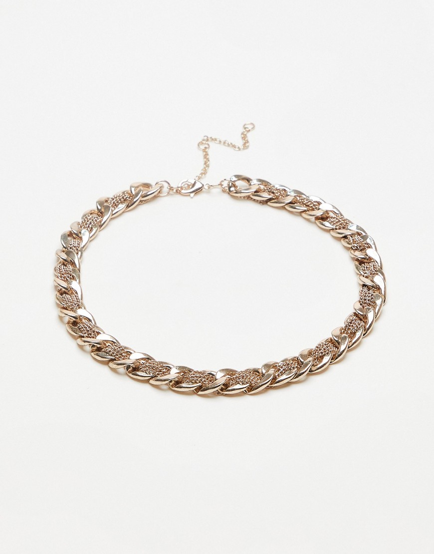 Topshop double chain necklace in gold