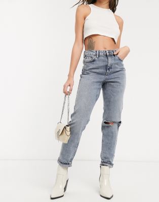 ripped knee mom jeans