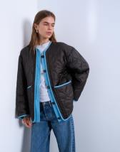 Topshop double layer fronted liner jacket in brown