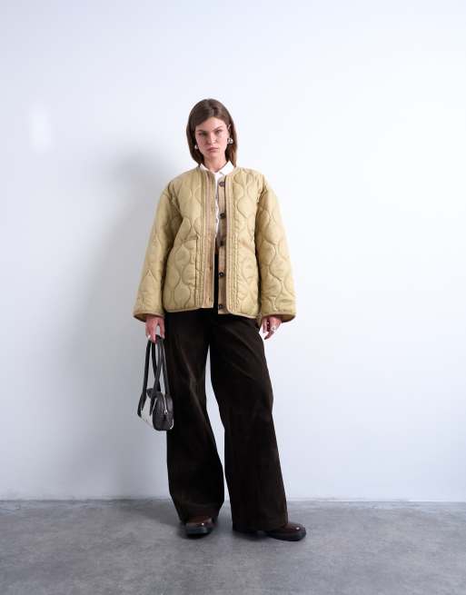 Topshop double layer fronted liner jacket in sand