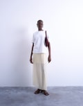 [Topshop] Topshop double-layer sheer straight skirt in buttermilk-Yellow 8 Buttermilk