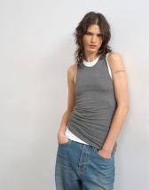 Topshop double layer tank top in grey marl