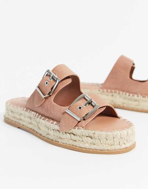 Topshop double strap platform espadrilles in taupe ASOS