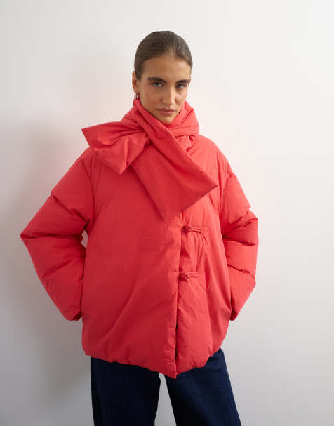 Topshop doudoune avec écharpe coussin rouge - view 1