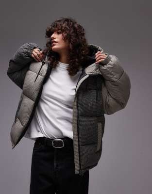 Topshop - Doudoune en nylon à carreaux - Multicolore
