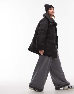Topshop - Doudoune mi-longue - Noir