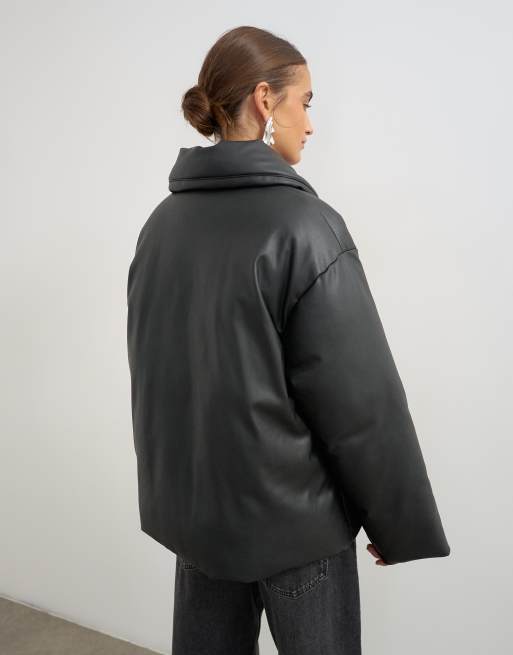 Topshop doudoune noire avec écharpe intégrée, 4 de 4