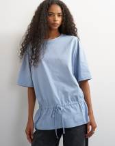 Topshop drawstring hem tee in dusty blue