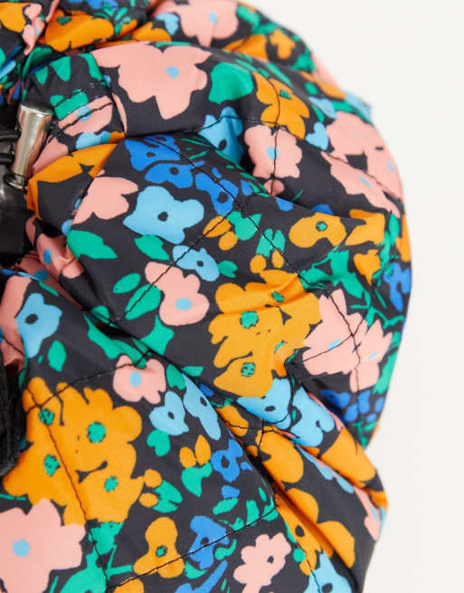 Topshop drawstring makeup bag in multi floral, 4 of 4