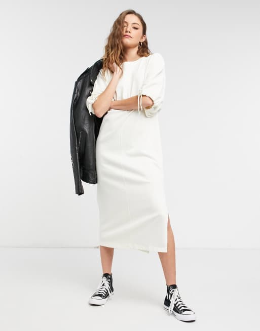 Drawstring cheap midi dress