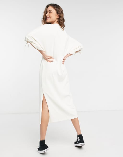 Drawstring store midi dress