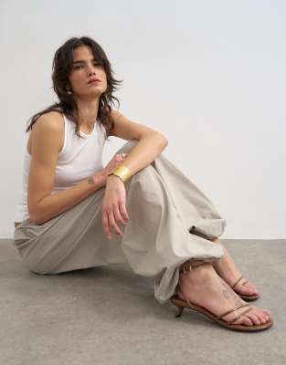 Topshop Drawstring Performance Fabric Balloon Pants In Multi