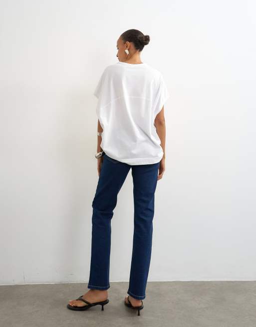 Topshop Dree high rise slim straight leg jean in indigo rinse, 2 of 5