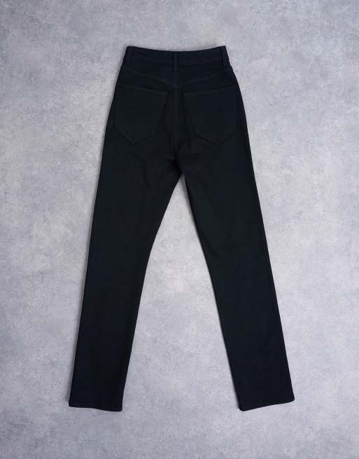 Topshop Dree high rise slim straight leg jeans in black, 6 of 6
