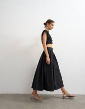 Topshop drop waist saloon maxi skirt in black