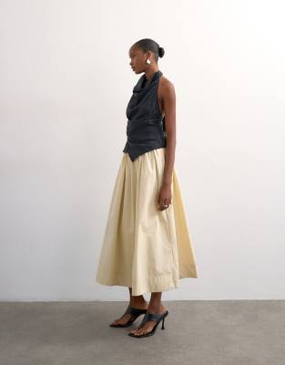 Drop waist saloon maxi skirt in buttermilk