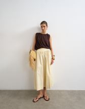 Topshop drop waist saloon maxi skirt in cream
