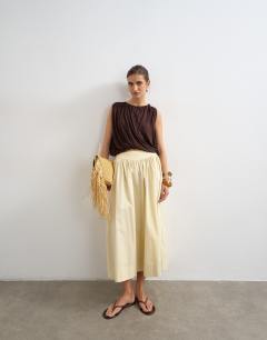 Drop waist saloon maxi skirt in cream