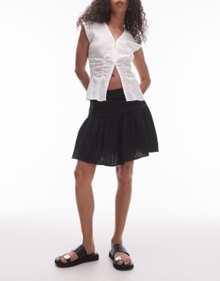 Topshop Dropped Waist Mini Skirt