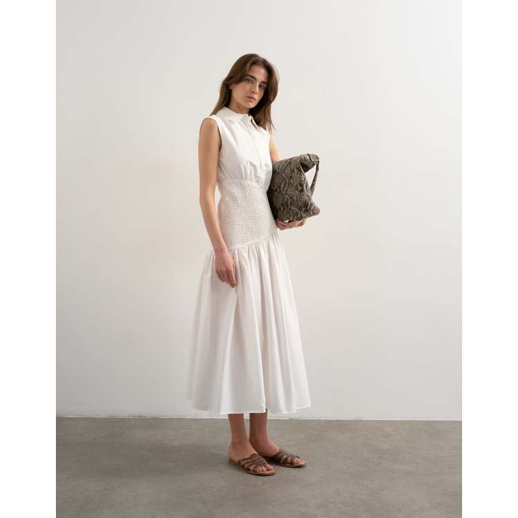 white dress top Wholesale Tank with Elastic (Shirred) consider sizing up for fuller bust Amoris T710W Halter Top Short