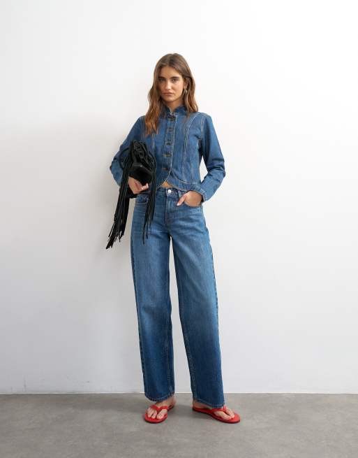 Topshop – Drummer Boy – Blå jeansjacka, 2 av 4