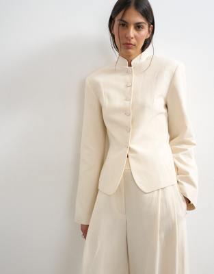 Topshop Drummer Jacket In Neutral