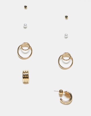 Ensemble De 4/6 Paires Boucles D'Oreilles Femme Argent 925 - Créoles Hypoallergéniques Pour Superposition Piercings | Cadeau Élégant Boîte