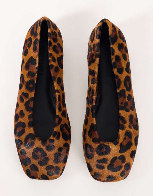 Topshop Duke - bailarinas de punta afilada con estampado de leopardo en piel auténtica, 4 de 4