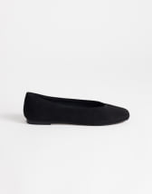Topshop Duke faux suede chiselled ballet flat in black