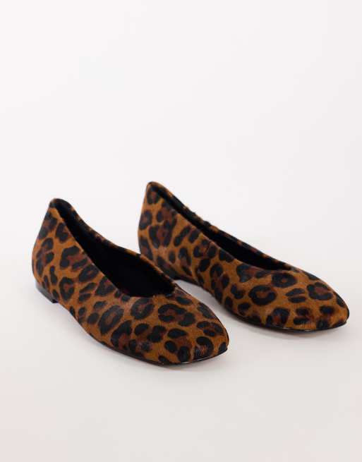 Topshop Duke spids ballerina i leopardprint i ægte læder, 2 af 4
