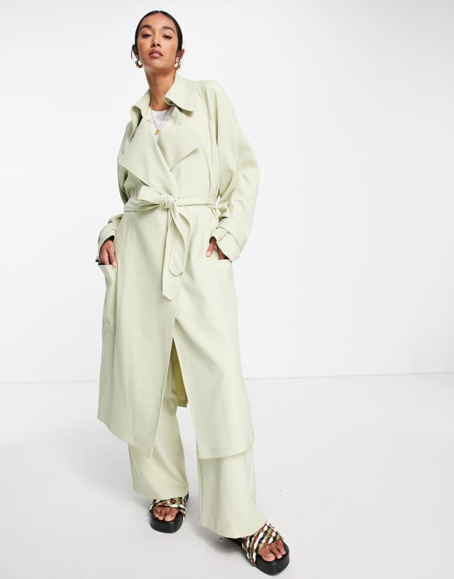 Topshop duster coat in sage