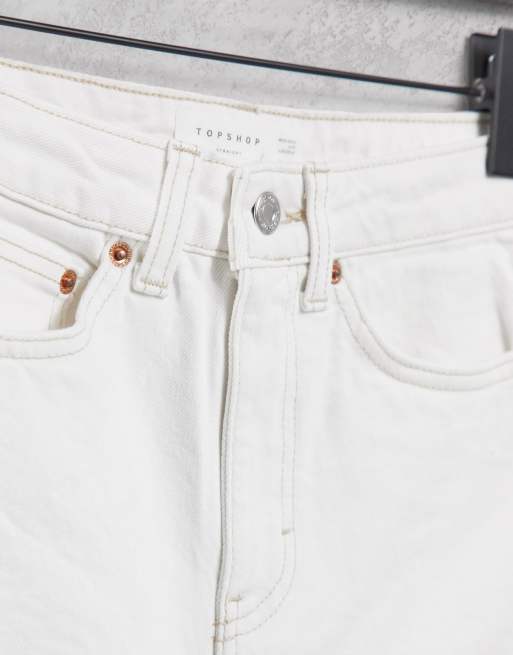 Topshop - Easy - Cropped rechte jeans met halfhoge taille in gebroken wit, 3 van 4