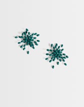 Topshop Echo statement hand-made stud earring in dark green