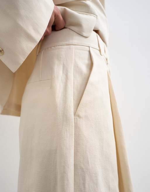 Topshop - Ecrufarvede culotte-bukser med lav talje, 5 af 5