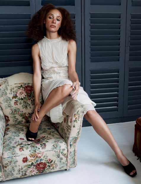 Topshop - Ecrufarvet ærmeløs maxikjole i chiffon med rynkedetaljer - view 1