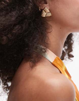 Topshop - Eddie - Puces d'oreilles triangle oversize - Doré