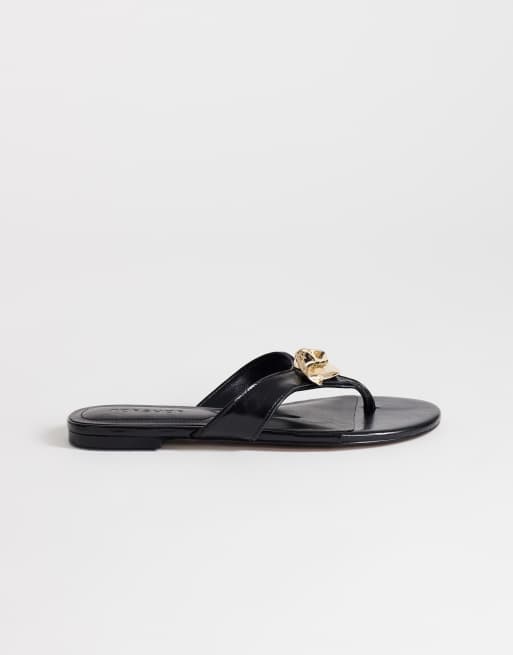Topshop - Eden - Teensandalen met hardware in zwart, 2 van 4