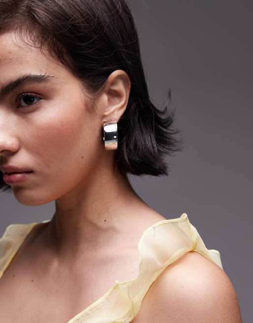 Topshop - Edie - Chunky oorringen in zilverkleur