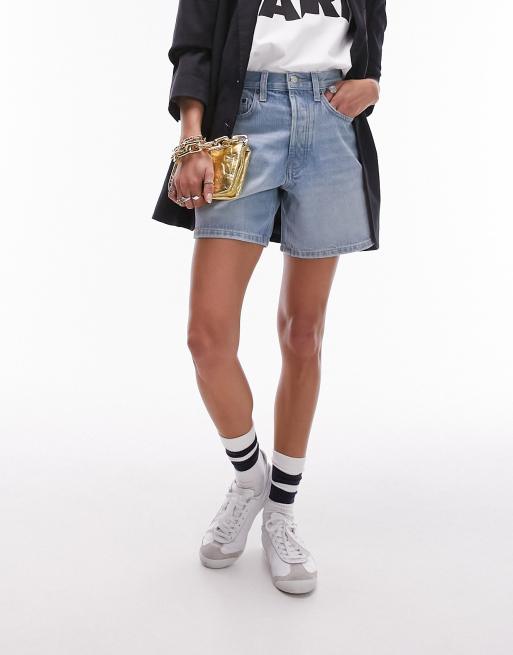 Topshop - Editor - Blegede shorts i denim