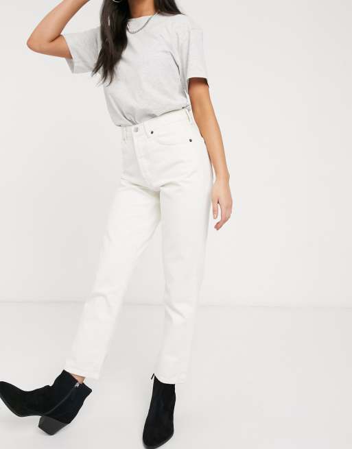 Topshop Editor Gerade Geschnittene Jeans In Gebrochenem Weiss Asos