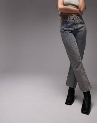 Topshop Editor Jeans In Dirty Bleach-blue ModeSens