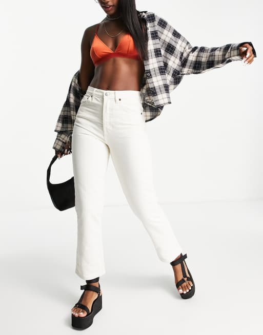 Topshop – Editor – Jeans in verwaschenem Weiß