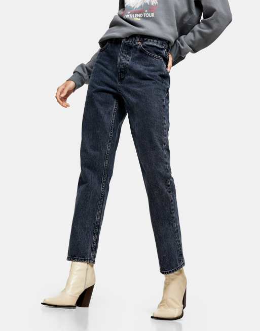 Topshop - Editor - Jeans med lige ben i blåsort