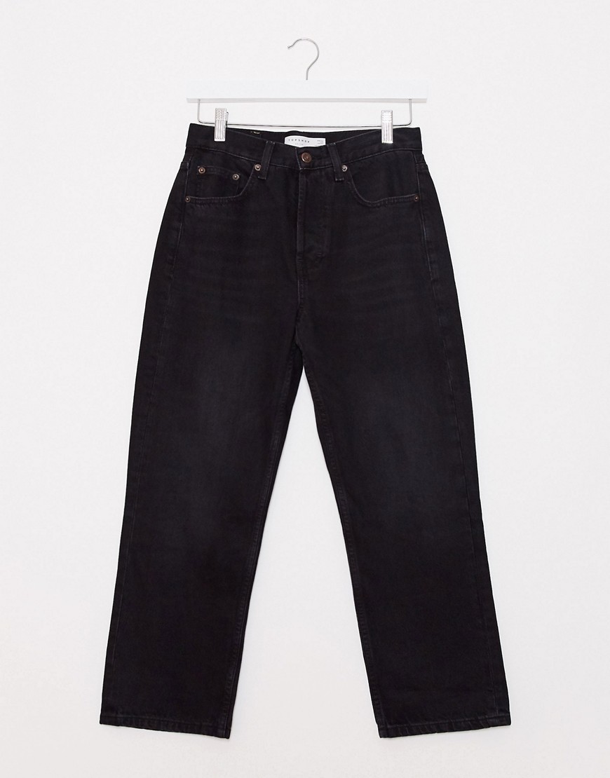 Topshop Editor - Jeans met rechte pijpen in zwart