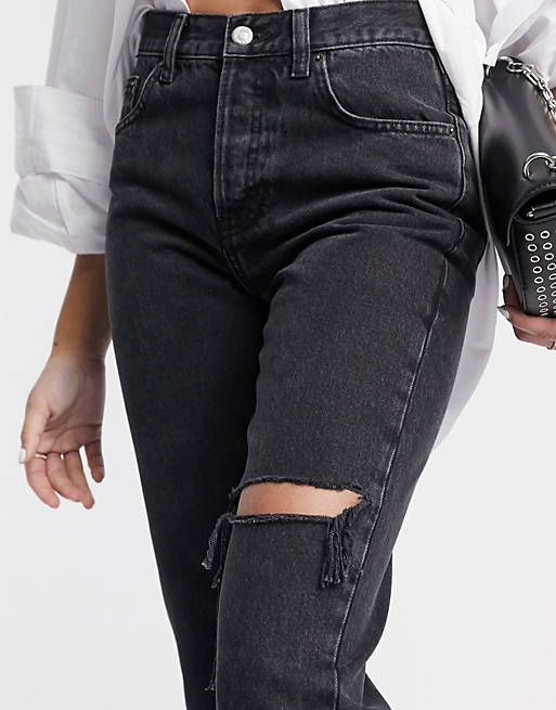 Editor jeans slavatoTOPSHOP in Cotone di colore Nero Donna Abbigliamento da Jeans da Jeans capri e cropped 