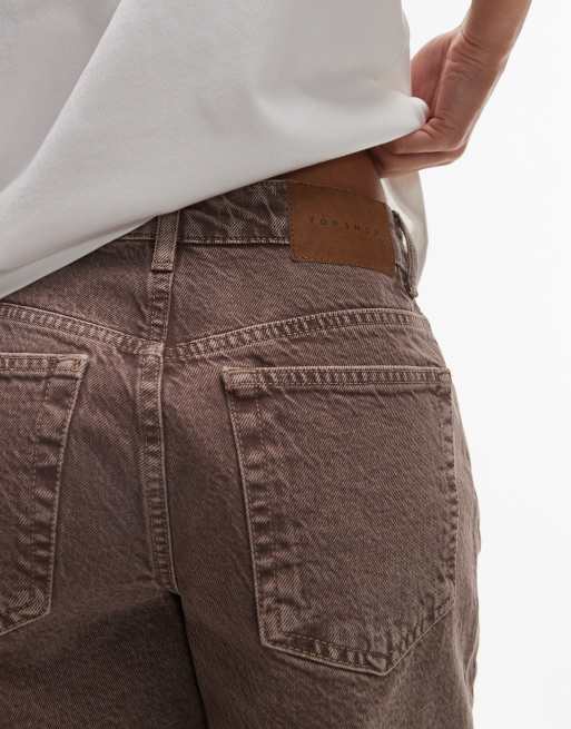 Topshop – Editor – Jeans-Shorts in Otterbraun, 4 von 5