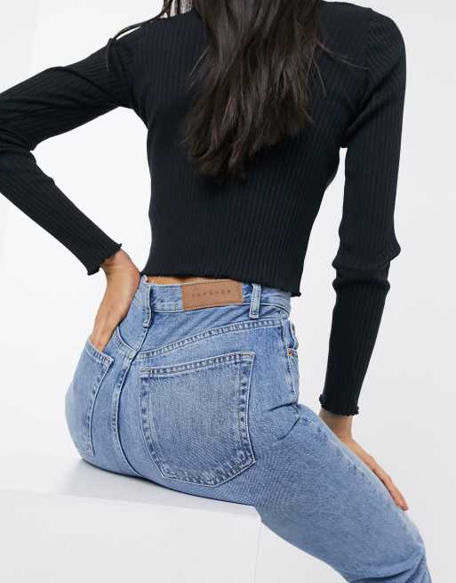 Topshop Editor – Jeansy o prostych nogawkach z efektem wybielania , 3 z 4