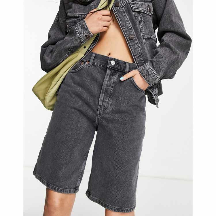 Topshop longline denim shorts outlet